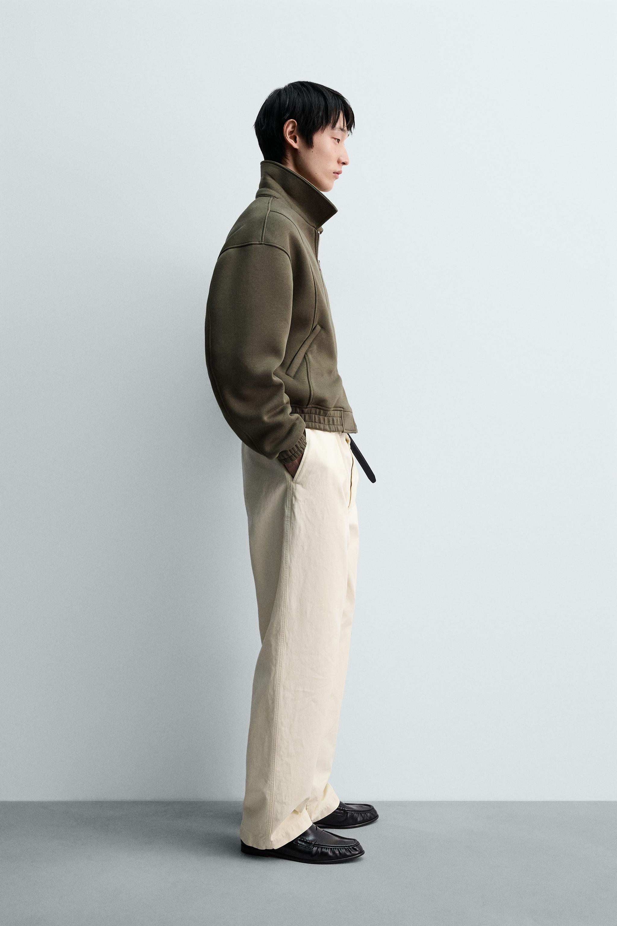 クロップドフィットテクニカルジャケット - オリーブグリーン | ZARA