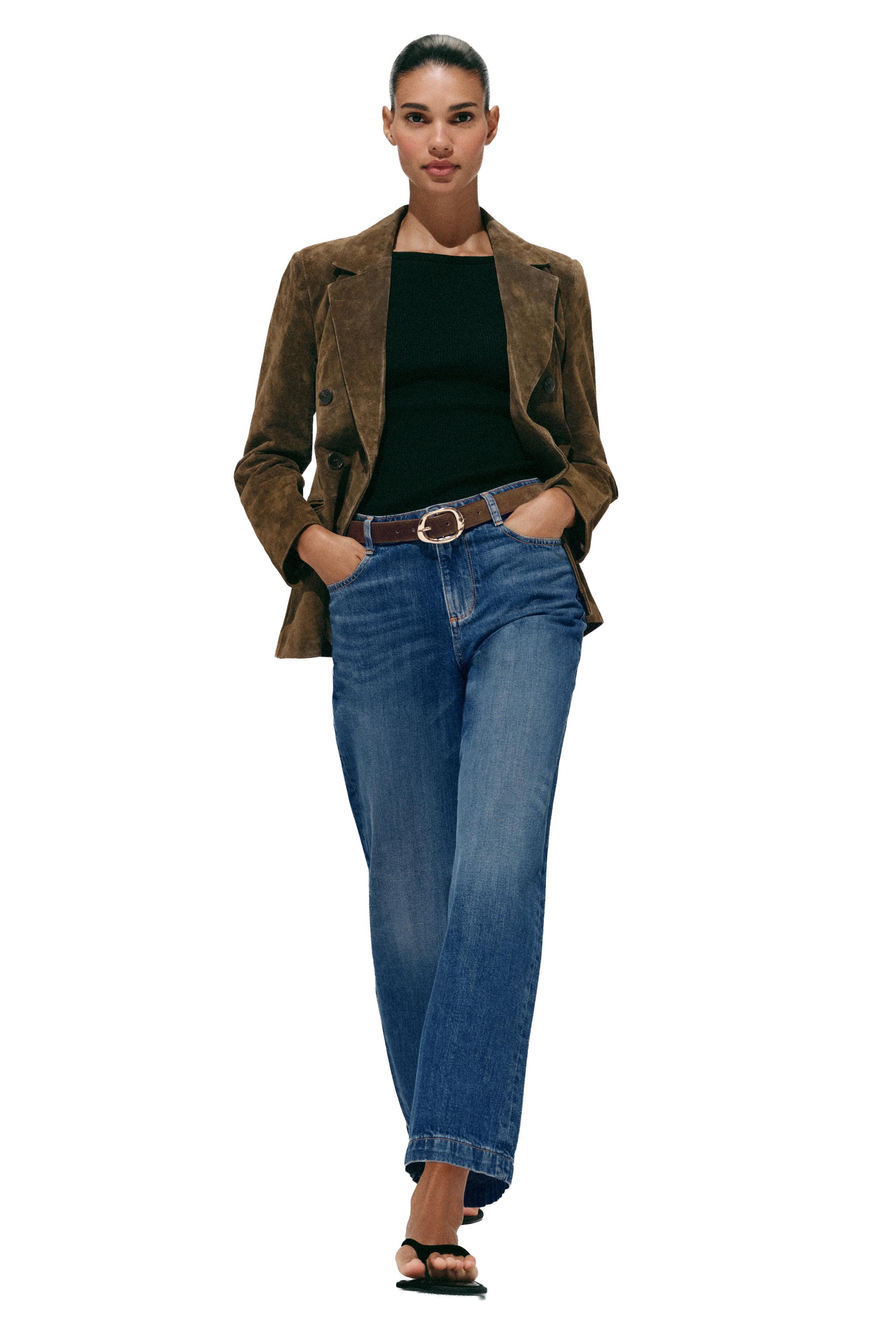 Z1975 BELTED WIDE-LEG CROPPED JEANS — Blue (alternate view)