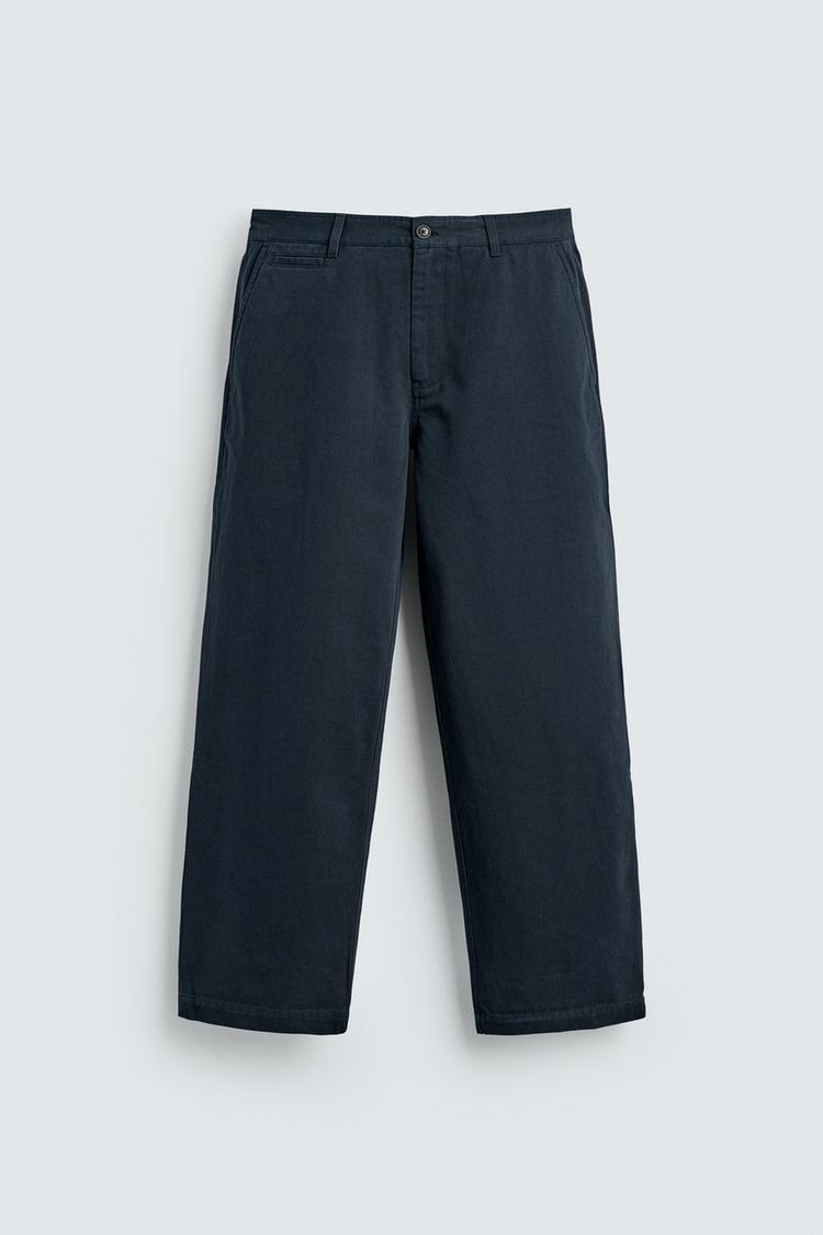 ZARA STRAIGHT-LEG CHINO TROUSERS