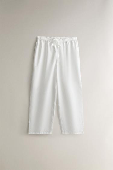 COTTON TROUSERS - White by Zara