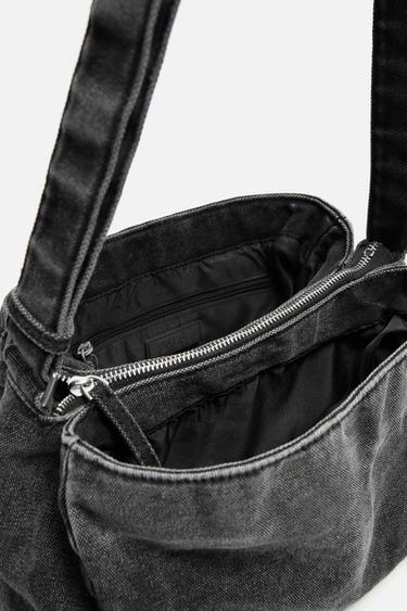SAC BANDOULIÈRE EN DENIM EFFET DÉLAVÉ - Noir de Zara - Image 5