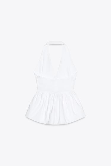 BALLOON HALTER TOP - White by Zara - Image 7