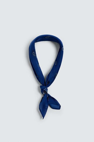 Zara PAISLEY PRINT BANDANA - Blue - Image 0