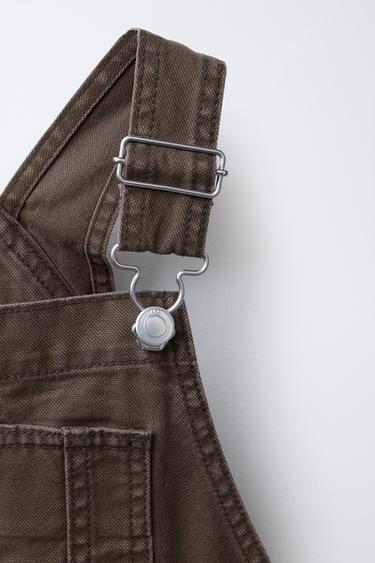 LONG DENIM DUNGAREES - Brown by Zara - Image 2