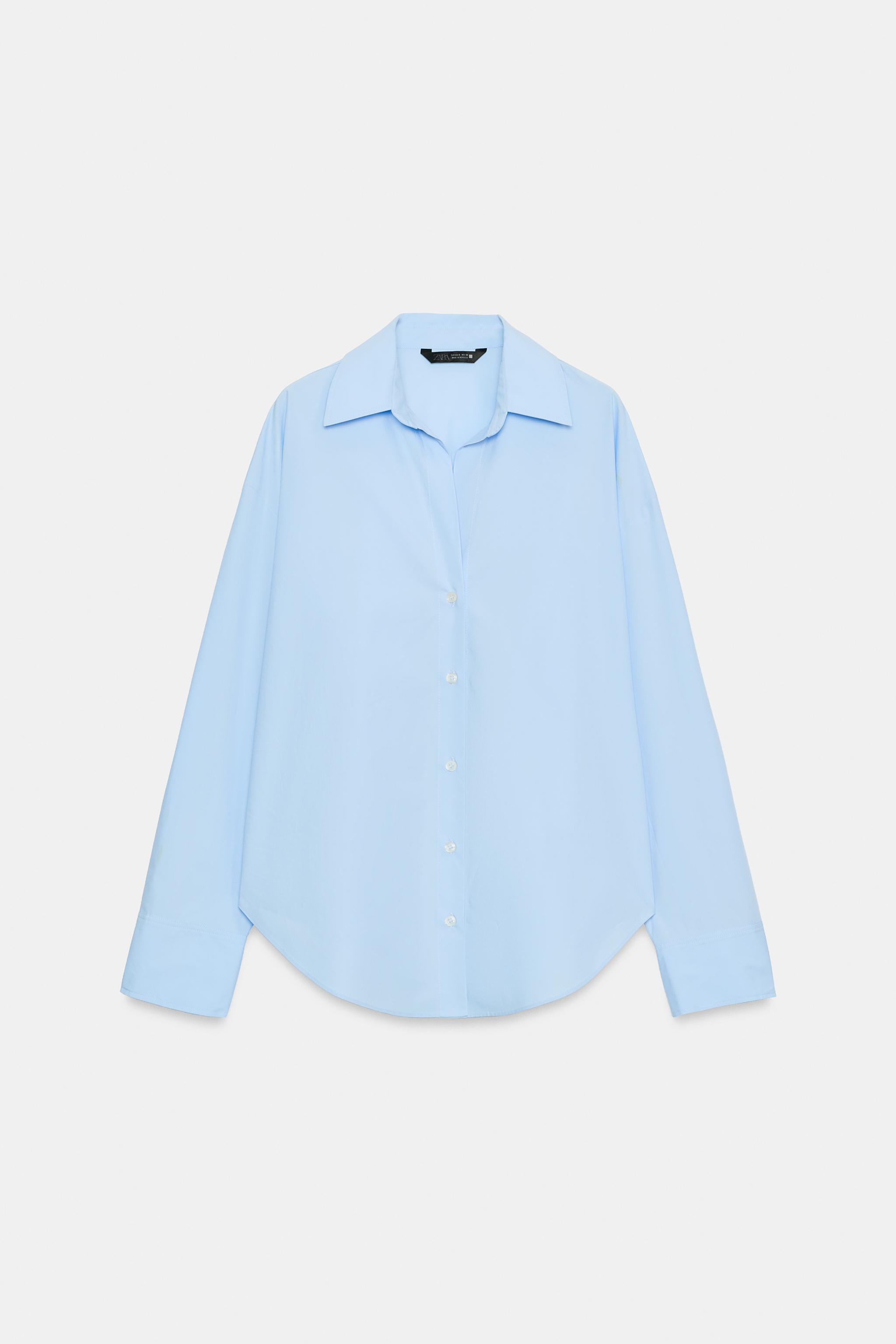 BASIC POPLIN SHIRT — Light blue
