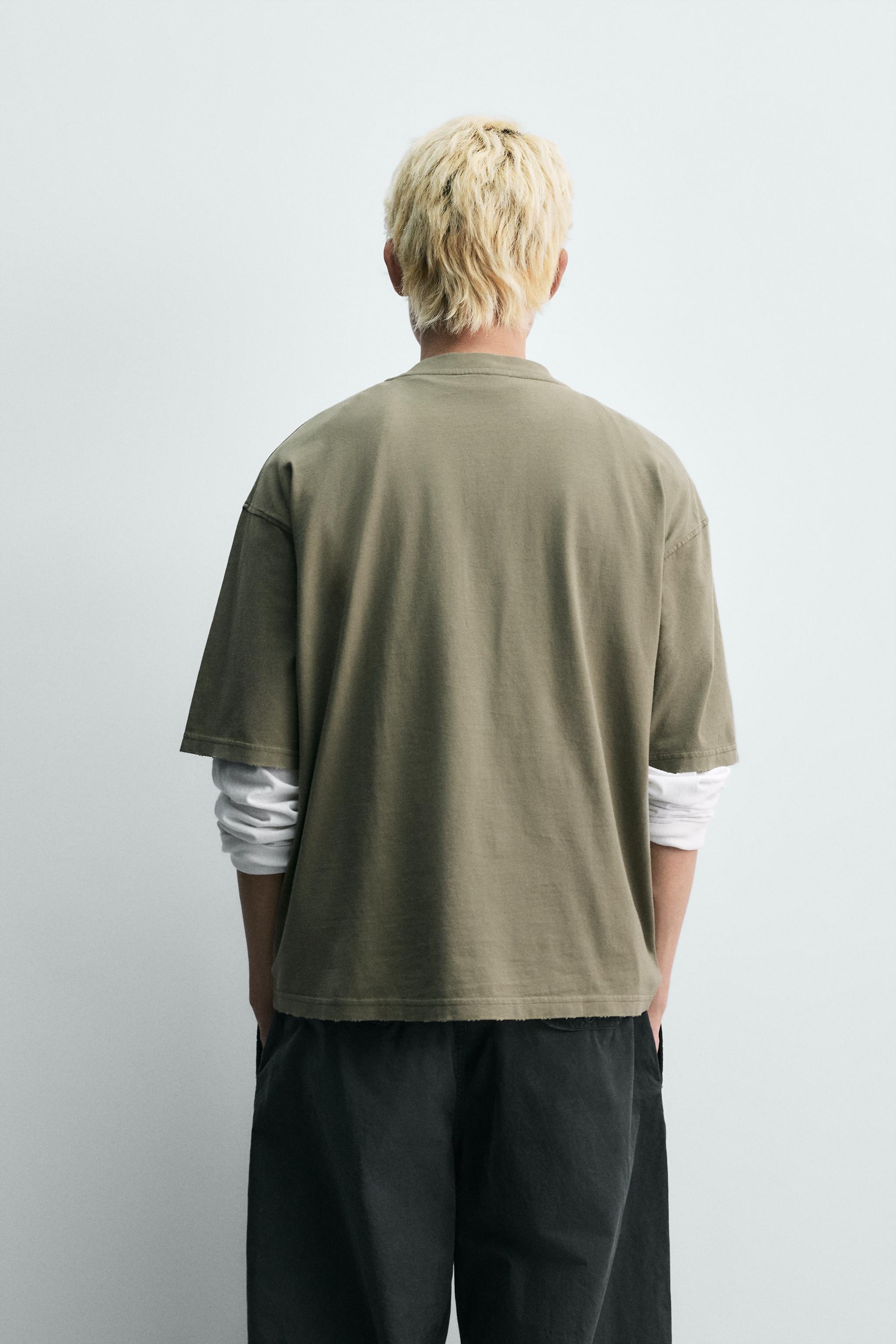 RELAXED FIT PRINTED T-SHIRT - Anthracite grey | ZARA South Africa