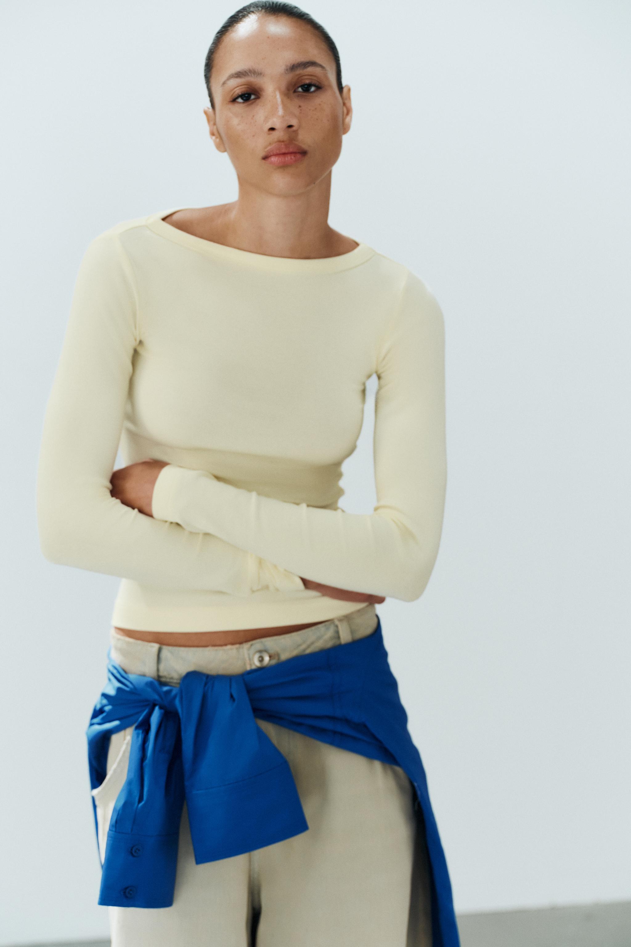 BOAT NECK T-SHIRT — Yellow