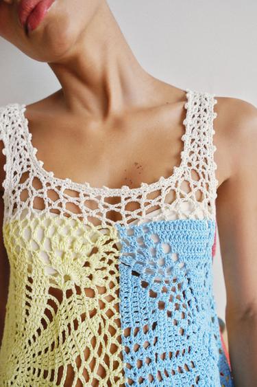 ROBE EN MAILLE CROCHET - Multicolore de Zara - Image 5