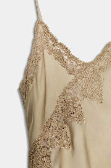 ZW COLLECTION ASYMMETRIC SATIN DRESS - Light beige by Zara - Image 7