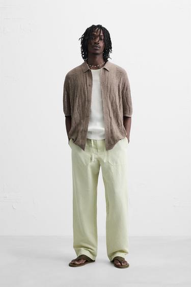 TEXTURED KNIT SHIRT - Brown / Taupe by Zara - Image 0