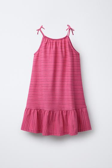 ROBE IMPRIMÉE À RAYURES - Fuchsia de Zara - Image 1