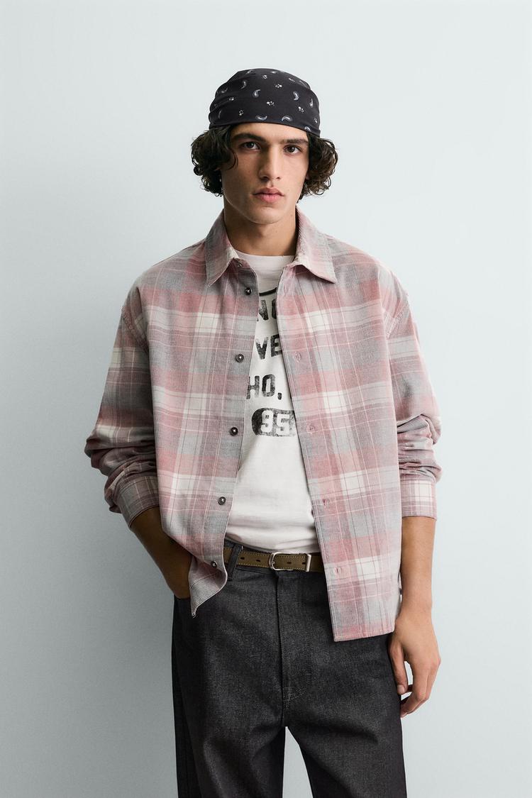 ZARA CORDUROY CHECK SHIRT