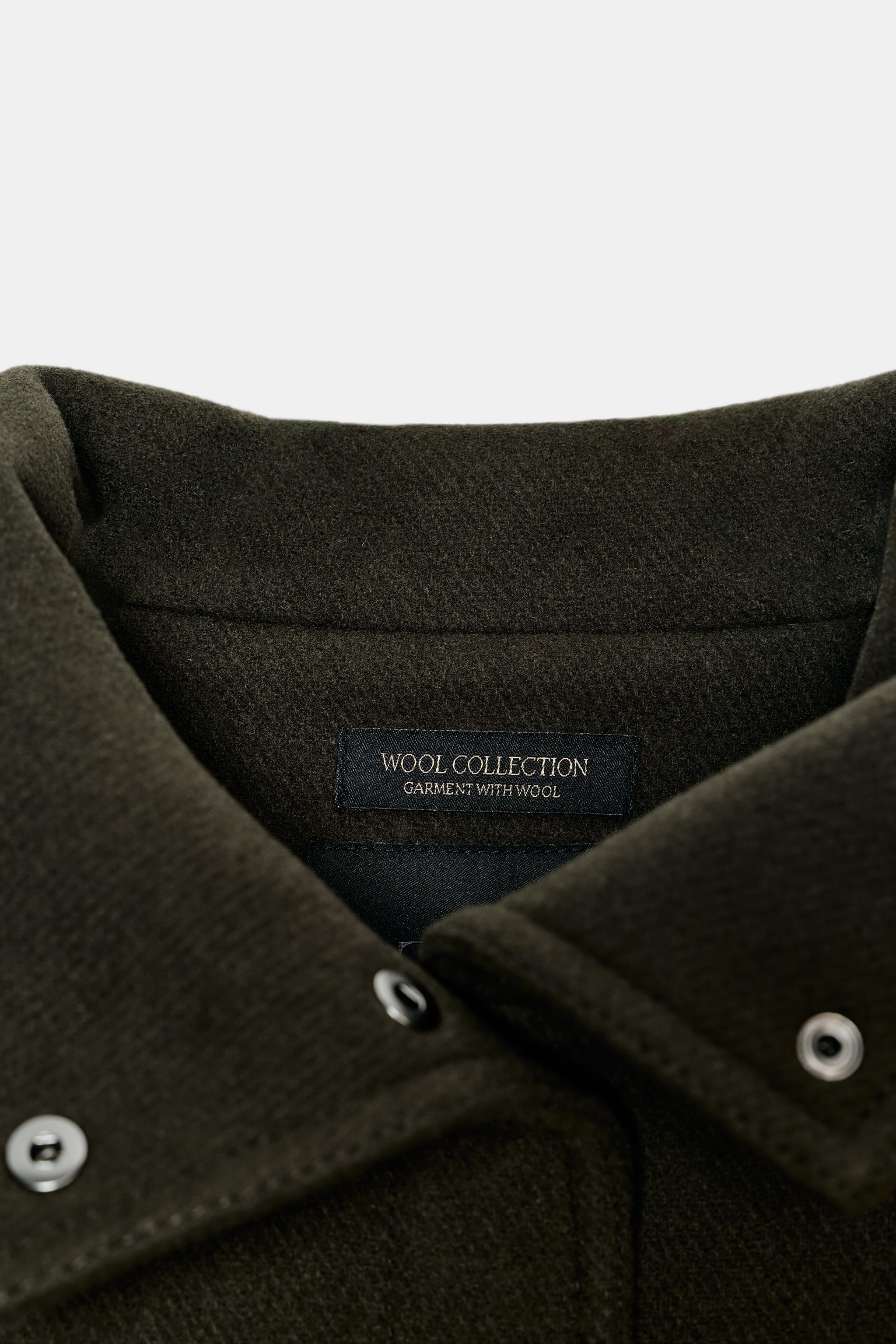 ZW COLLECTION ウール ミニマル ボンバージャケット - カーキ | ZARA