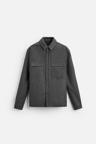 КУРТКА-РУБАШКА С КАРМАНАМИ — СЕРЫЙ от Zara