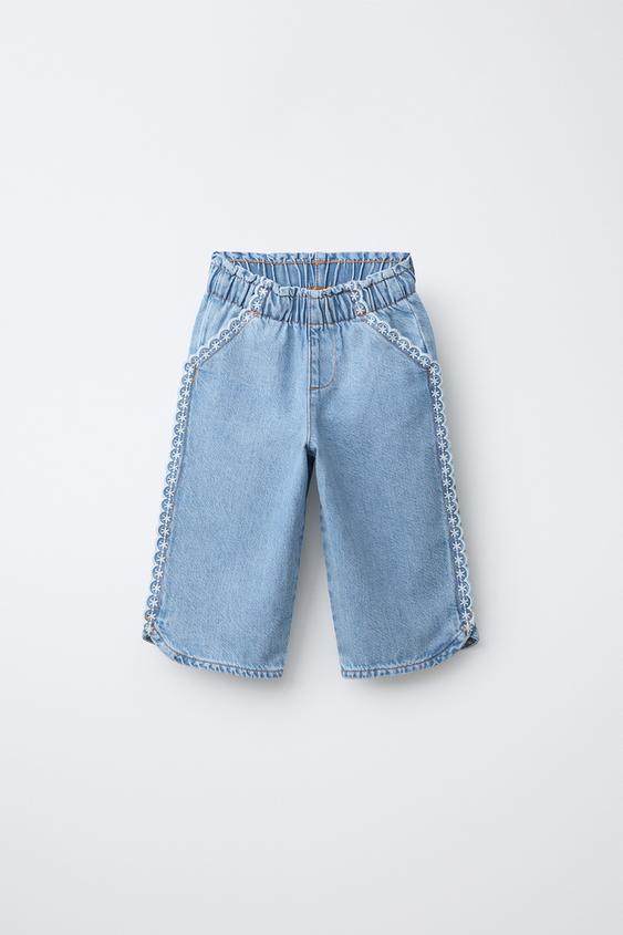 SCHIFFLI EMBROIDERY CULOTTES - Light blue by Zara - Image 0