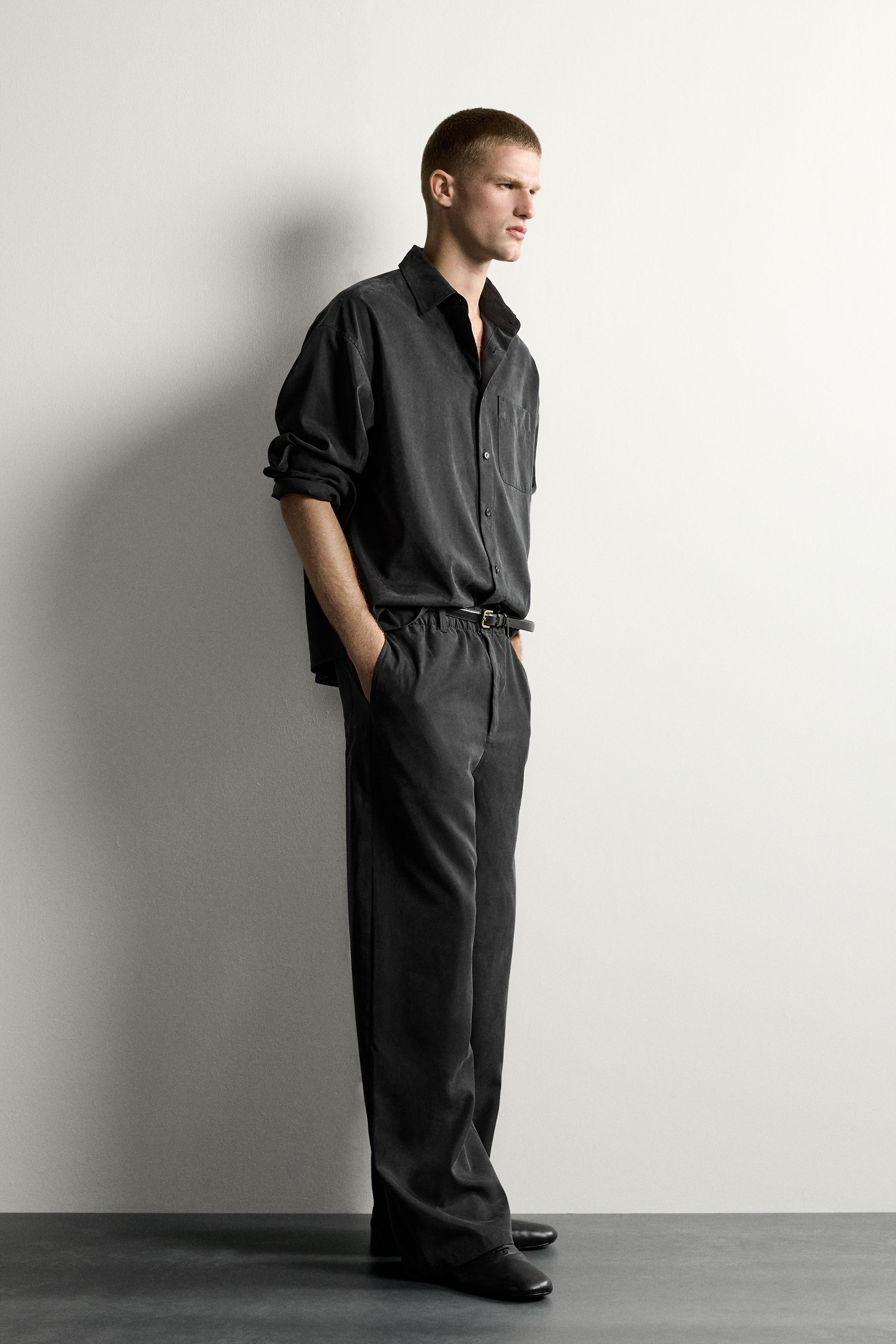 Zara RELAXED FIT DÖKÜMLÜ GÖMLEK görsel 4