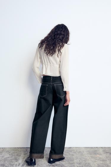CHEMISE EN MOUSSE BRODÉE - Écru de Zara - Image 3