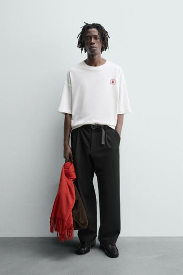 T-SHIRT À INSCRIPTIONS IMPRIMÉES - Blanc de Zara
