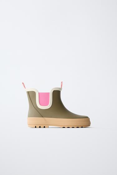 CONTRAST WELLIES - Khaki Green by Zara