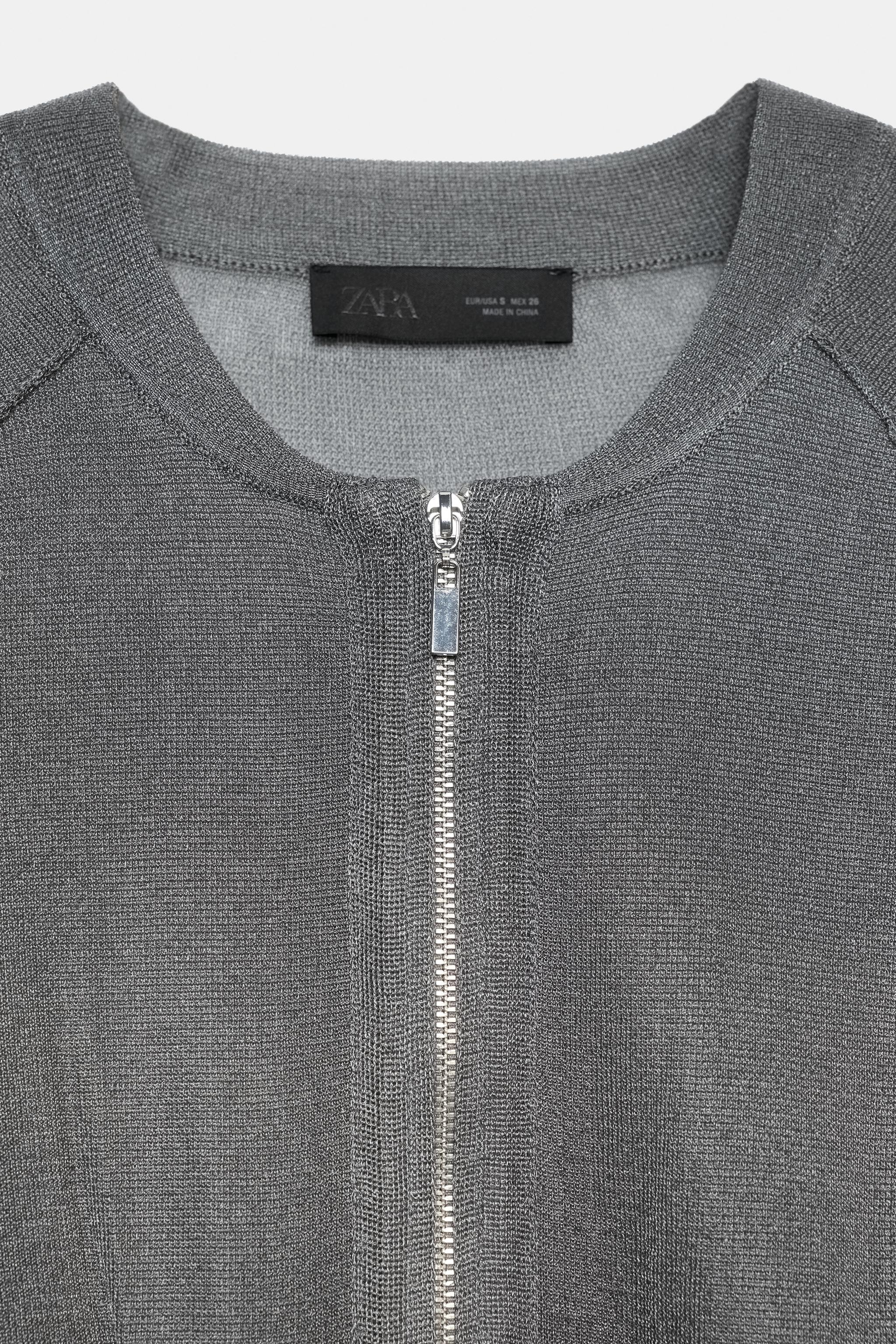 Женские куртки Zara KNIT BOMBER JACKET — фото 7
