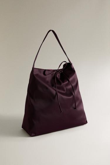 SAC CABAS SATIN - Bordeaux de Zara - Image 1