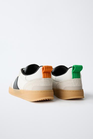 LEATHER SNEAKERS - White by Zara - Image 5