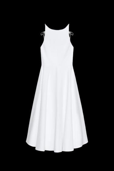 VOLUMINOUS TRENCH MIDI DRESS - White by Zara - Image 0