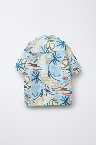 SHAPE PRINT SHIRT - Mid-blue by Zara - Image 1