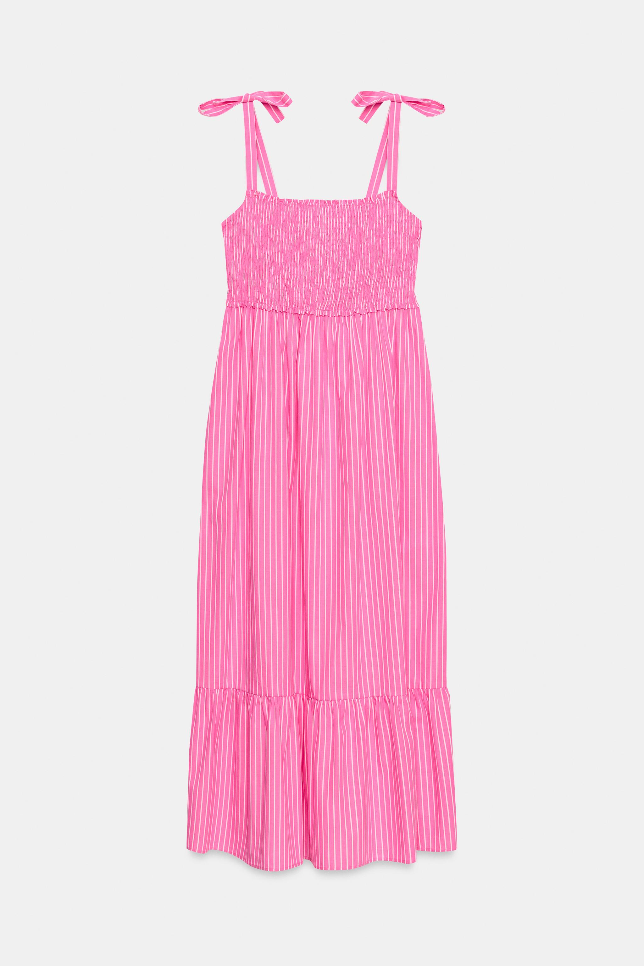 Женские платья Zara STRIPED BOW DRESS — фото 8