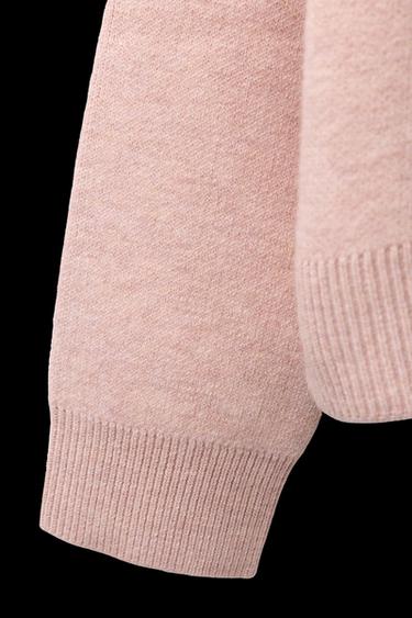 Zara POLO KNIT SWEATER - Pale pink