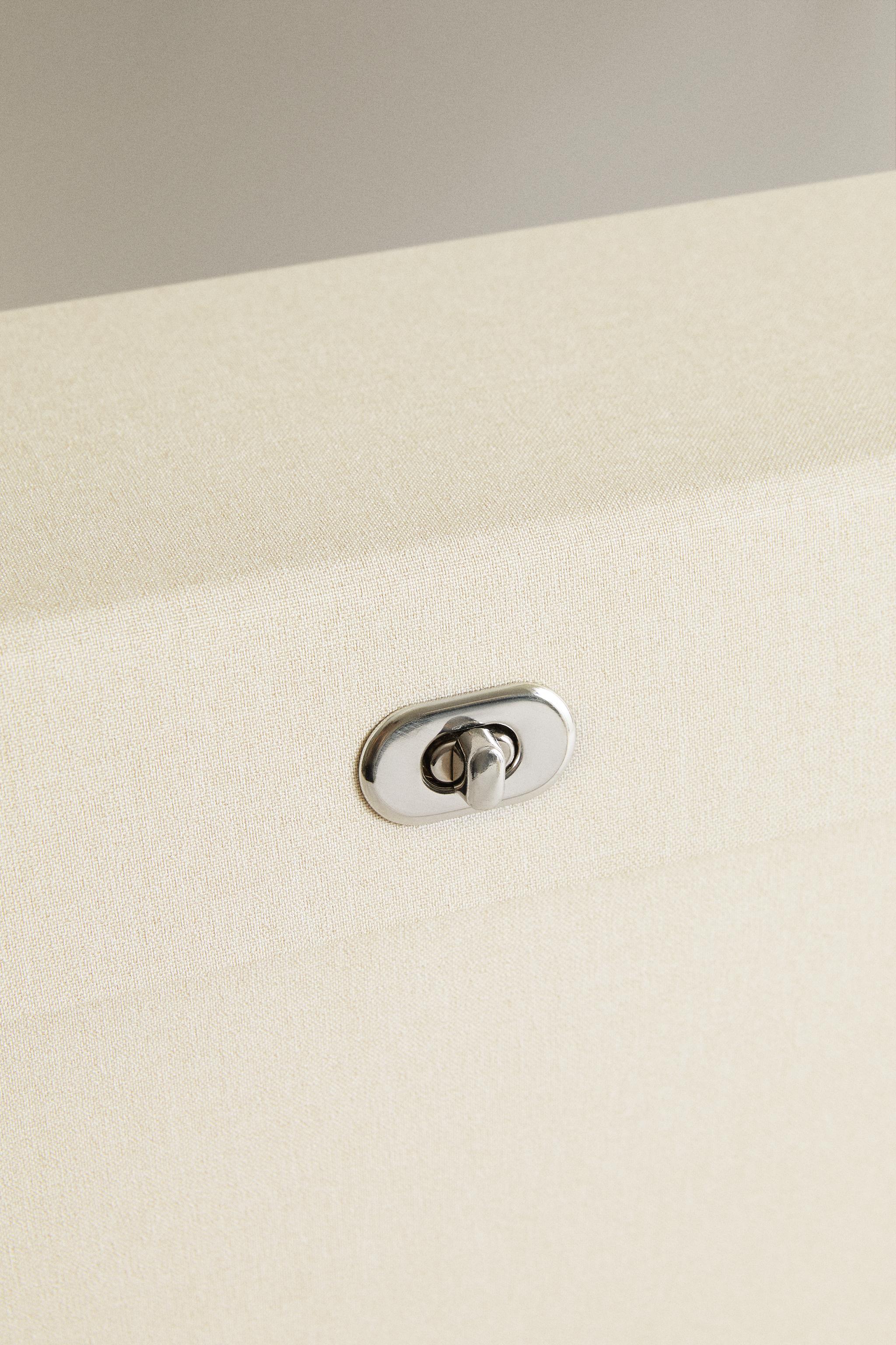 LINEN BRIEFCASE FILE FOLDER — Ecru