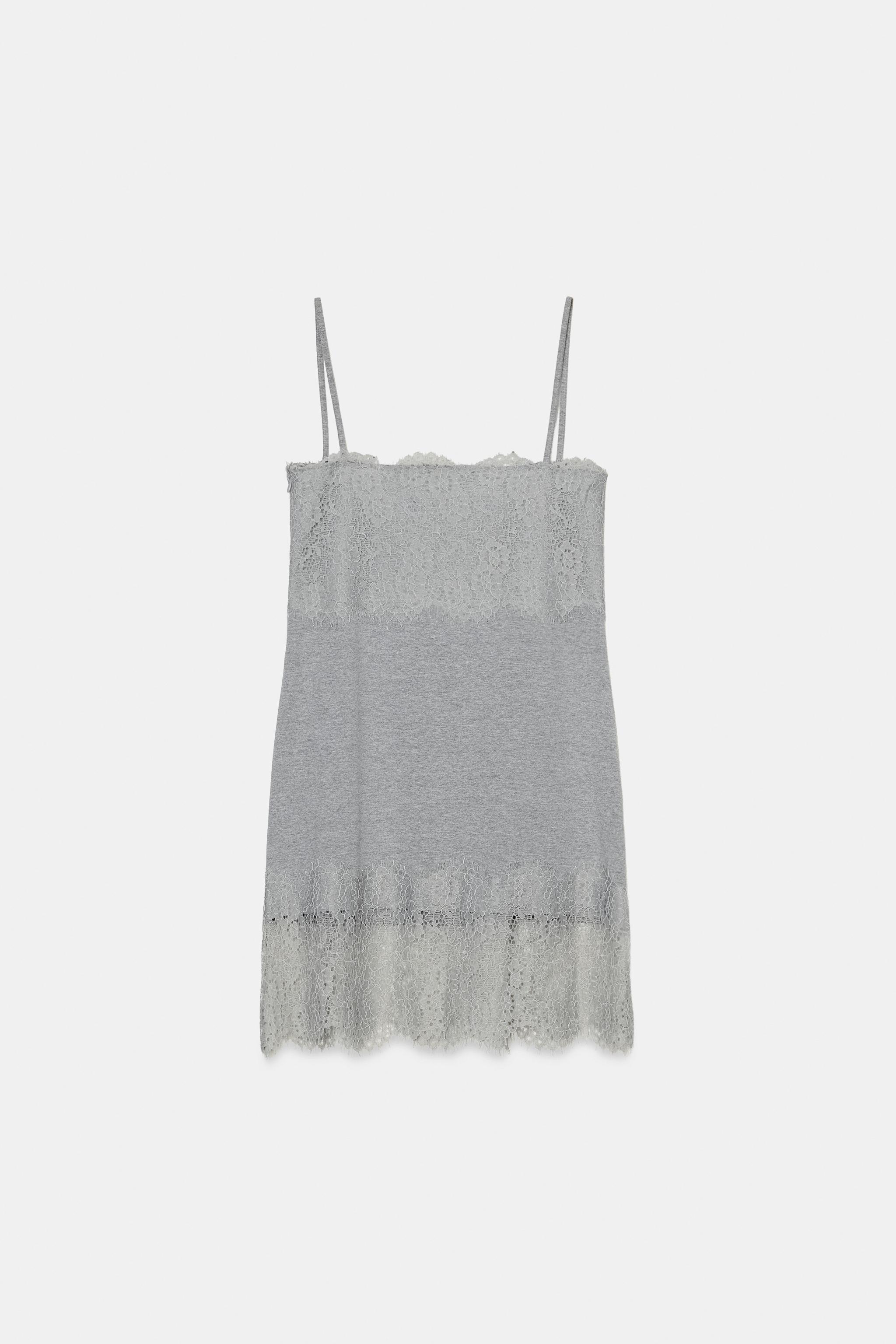 COMBINATION LACE MINI DRESS