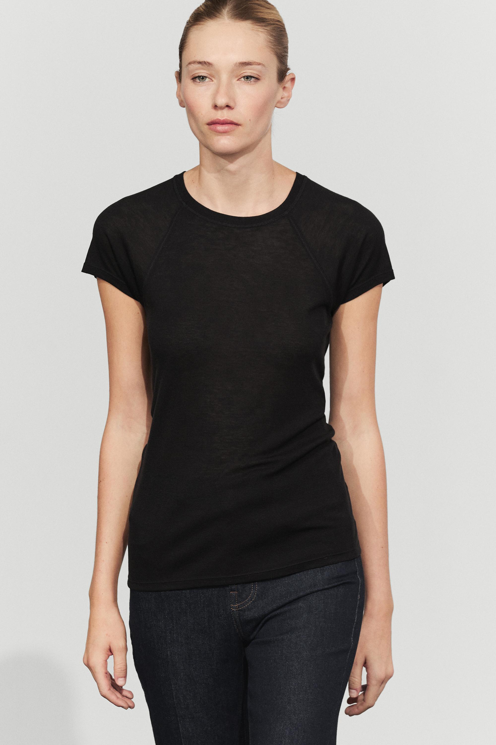 Short sleeve raglan T-shirt — Black