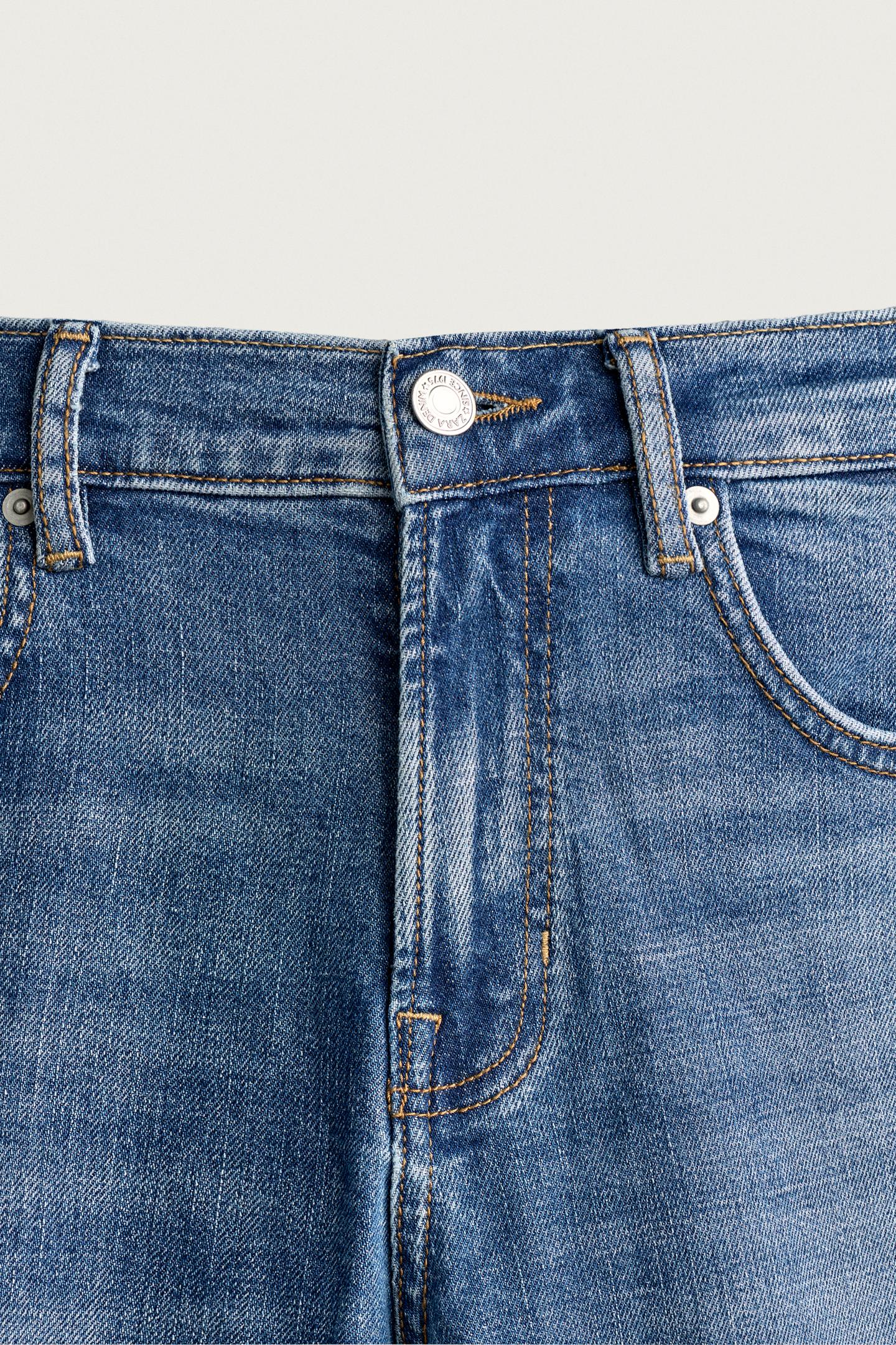 Мужские джинсы Zara Basic Slim Fit, цвет: Синий — фото 9