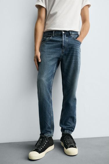 Zara SLIM CROPPED FIT FARMERKE – Plava