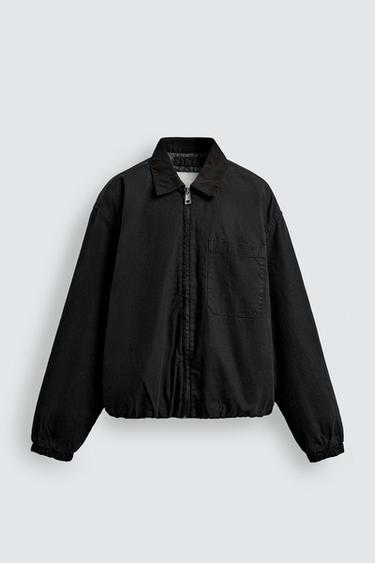 RELAXED FIT ZIP-UP JACKET - Black by Zara