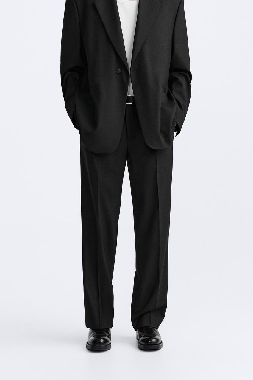 Pocket Detail Suit Pants Black