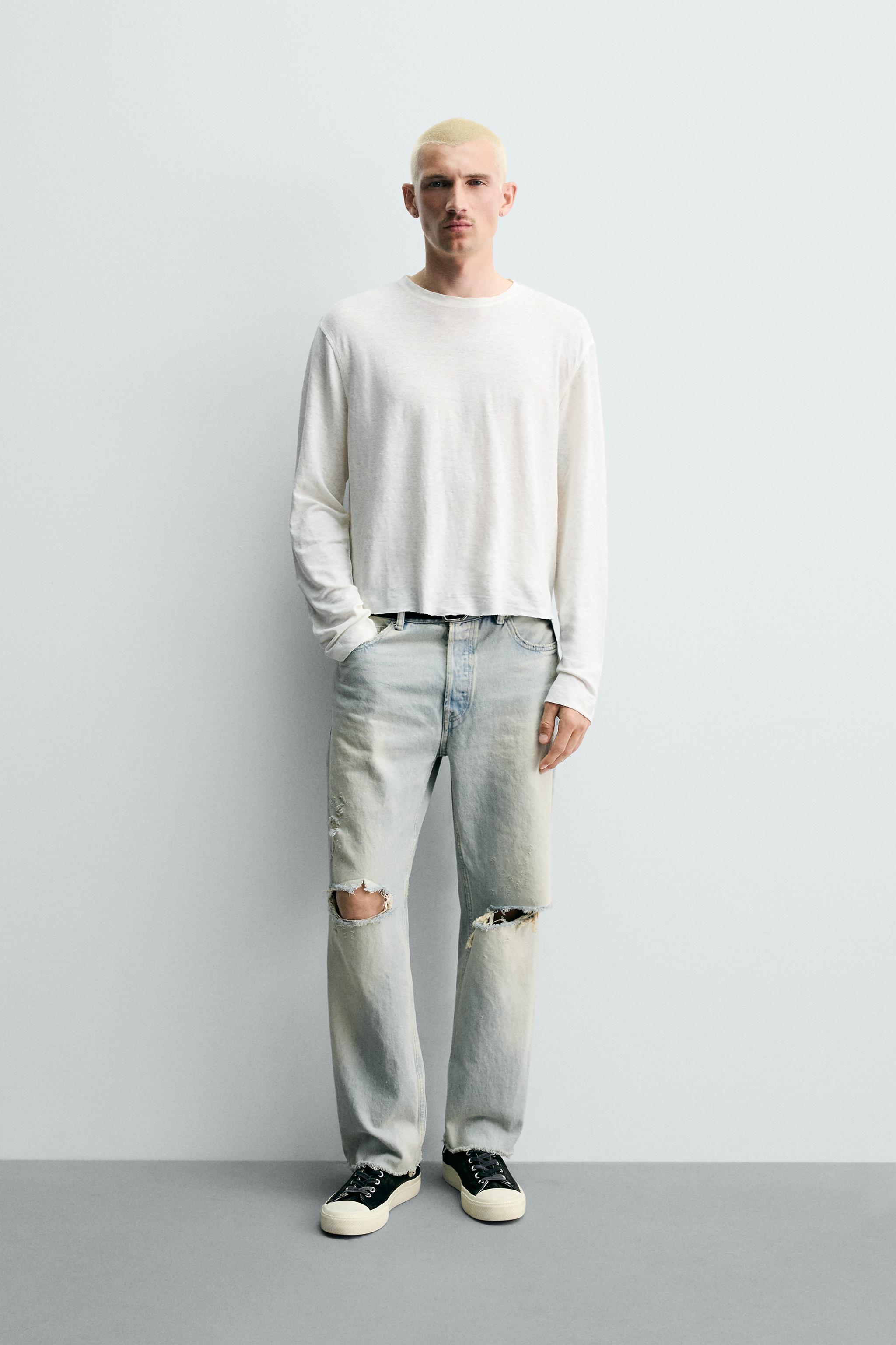 STRAIGHT CROPPED FIT JEANS