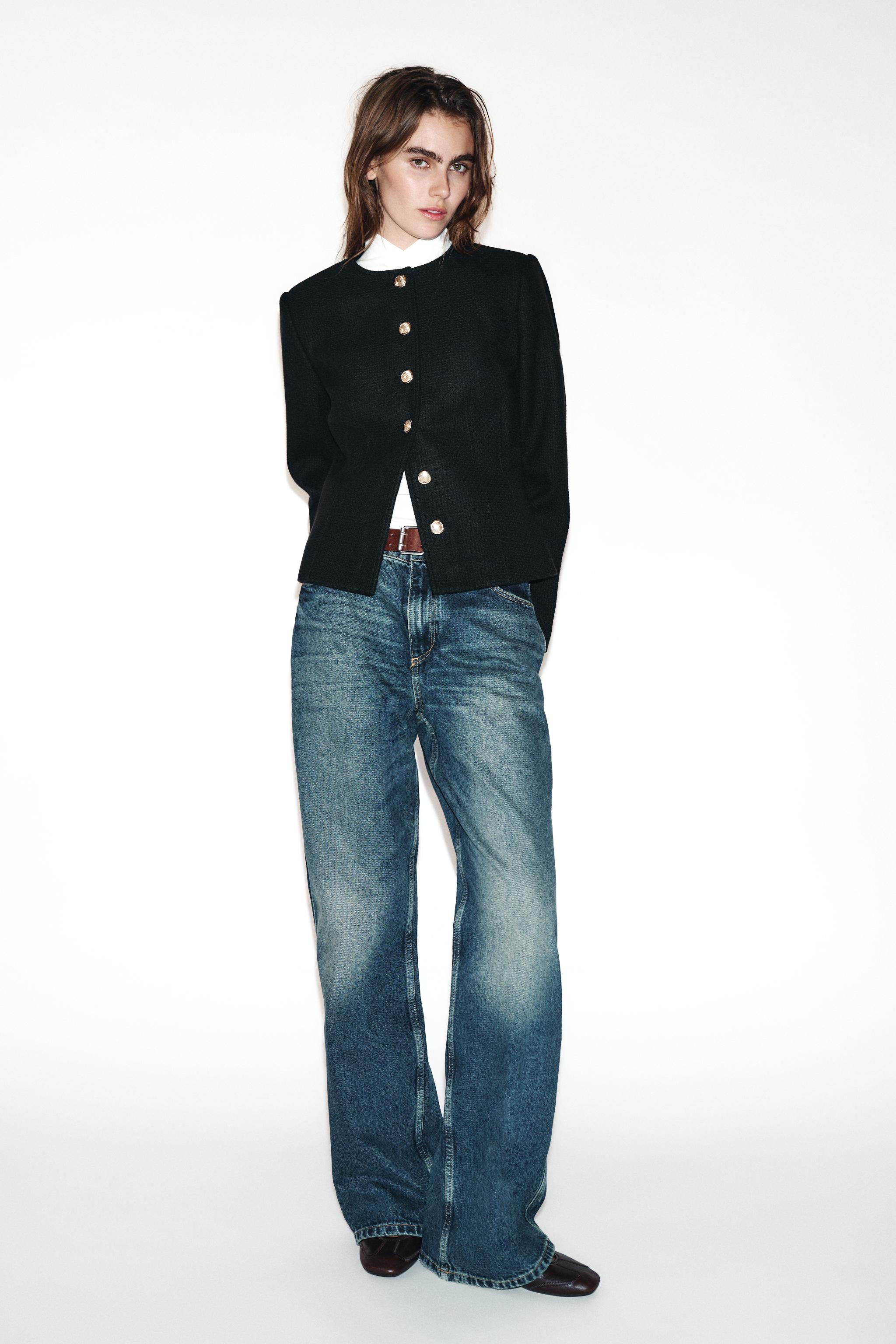 クルーネックフィットブレザー - ブラック | ZARA Japan / 日本