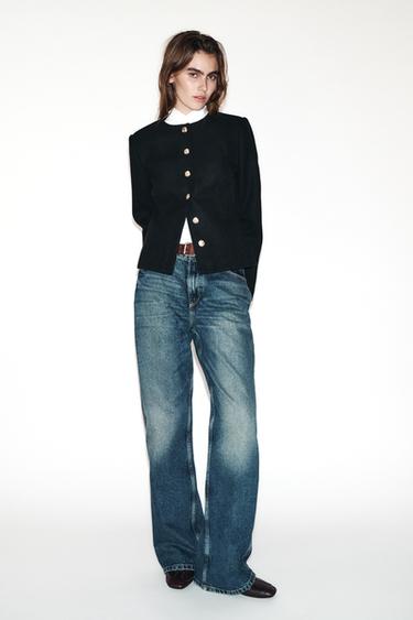 FITTED ROUND NECK BLAZER - Black by Zara