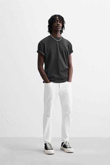ДЖИНСЫ SKINNY FIT С РАЗРЕЗАМИ — БЕЛЫЙ от Zara — изображение 0