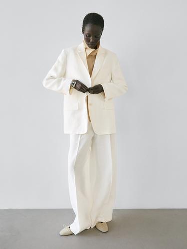 Zara Linen suit blazer - Oyster-white - Image 0