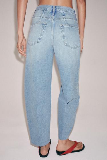 ZW COLLECTION HIGH-WAIST TAPERED JEANS - Light blue by Zara - Image 2