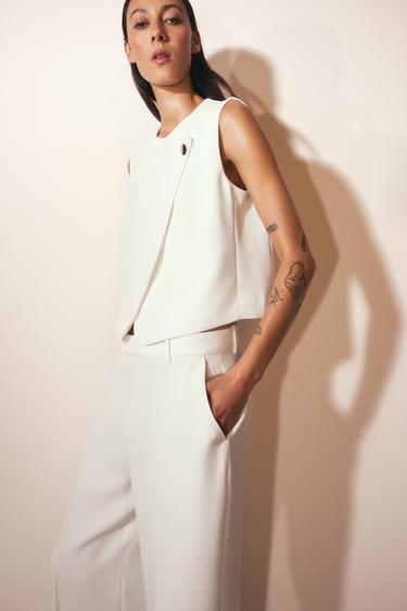 DOUBLE-BREASTED WAISTCOAT ZW COLLECTION - Ecru by Zara