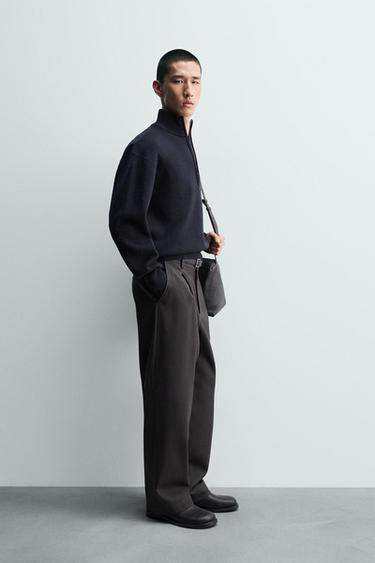 PULL À COL ZIPPÉ - Bleu marine foncé de Zara - Image 3