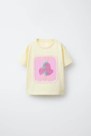 CAMISETA ESTAMPADA RELIEVE - Amarillo pastel de Zara