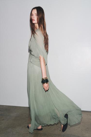 ROBE DRAPÉE ZW COLLECTION - Vert d'eau de Zara - Image 2