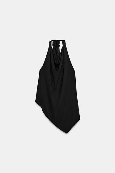 DRAPED CREPE TOP - Black by Zara - Image 5