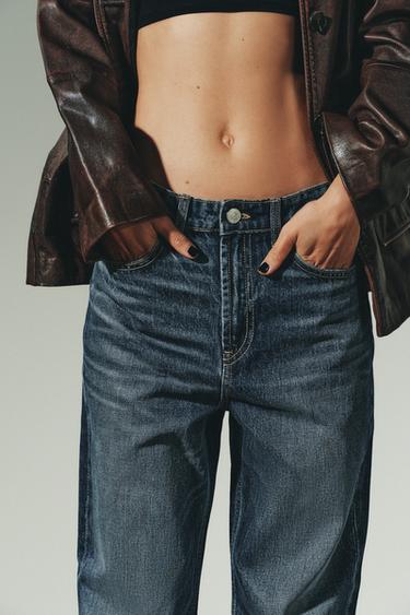 JEAN TRF MOM FIT TAILLE HAUTE - Bleu marine de Zara - Image 4