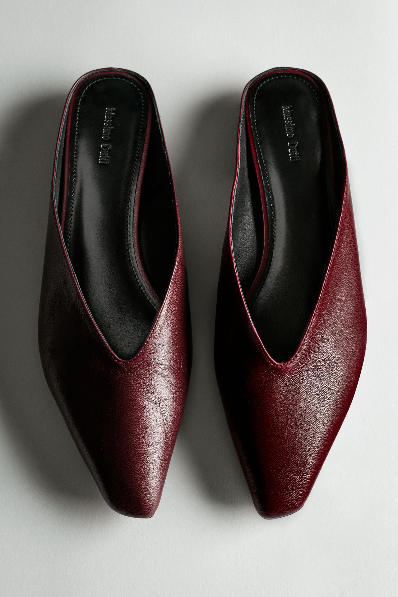 Soft leather mules — Burgundy Red